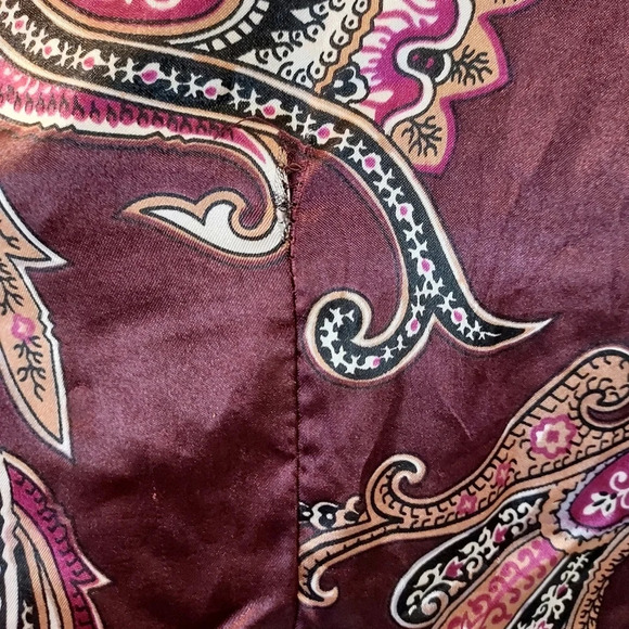 Lane Bryant Brown and Pink Paisley Silk Wrap Blouse in Size 22/24W - Picture 10 of 11